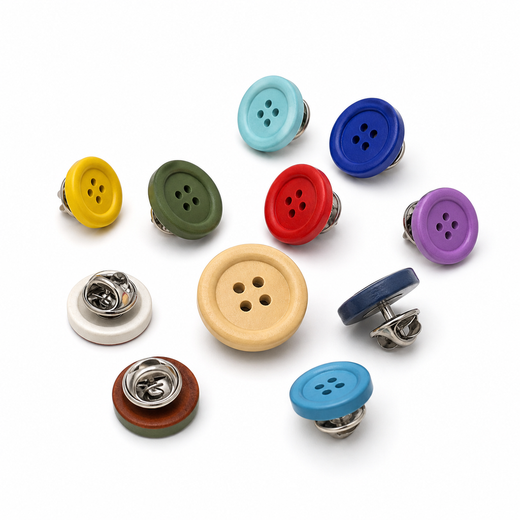 30-Piece Colorful Button Brooch Set – Y2K DIY Clothing Pins