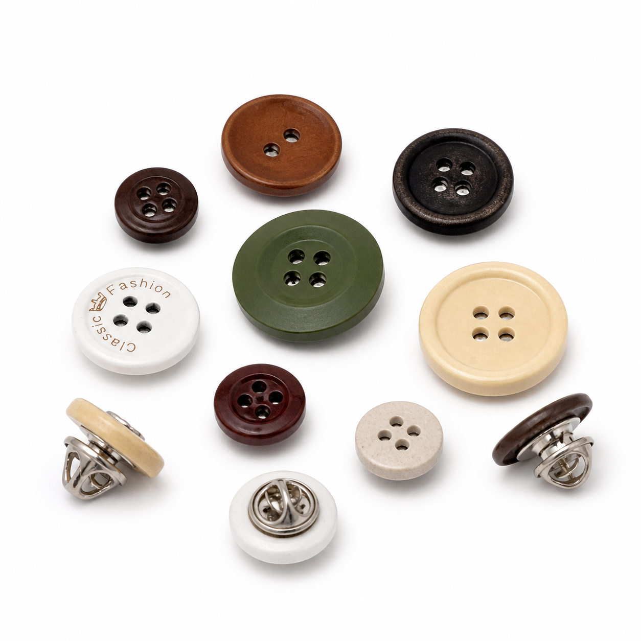 30-Piece Colorful Button Brooch Set – Y2K DIY Clothing Pins